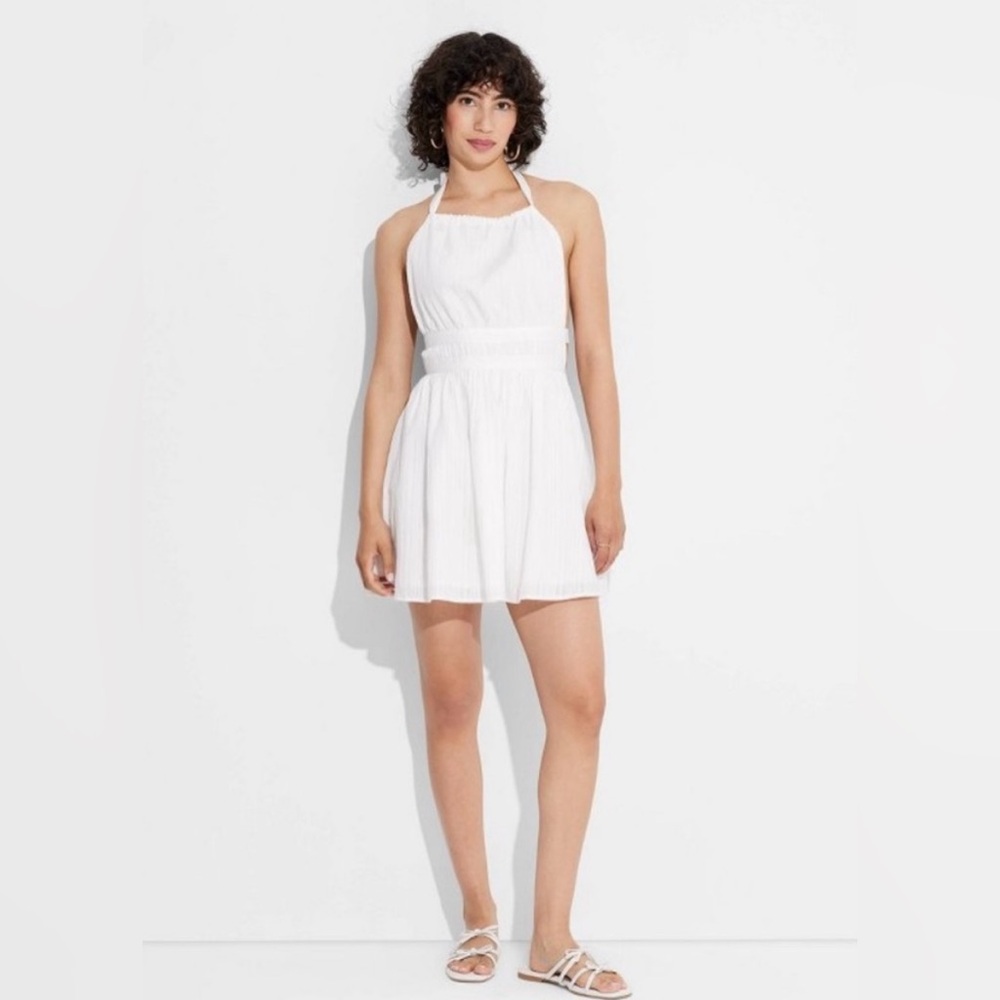 Wild Fable White Halter Sundress Sleeveless Mini